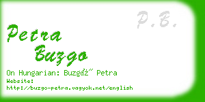 petra buzgo business card